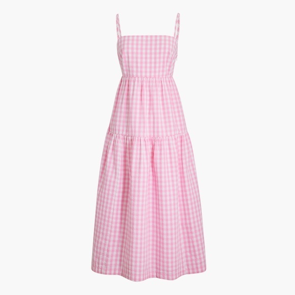 NWT! J crew Pink Seersucker Tie Back Dress‎ - Picture 1 of 5